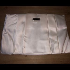 Kate Spade, ivory, pleated satin clutch.